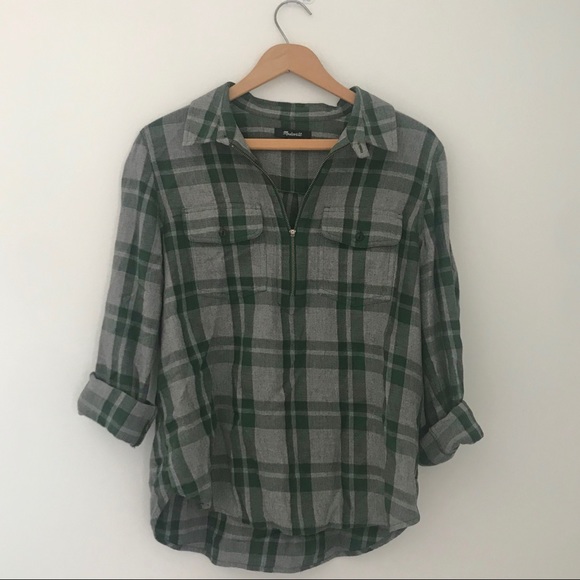 Madewell Tops - NWOT Madewell Zip Front Flannel Popover